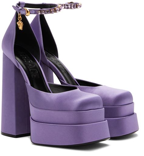 versace platform heels purple